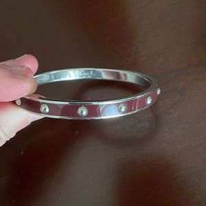 COACH Silver & Brown Studded Bangle